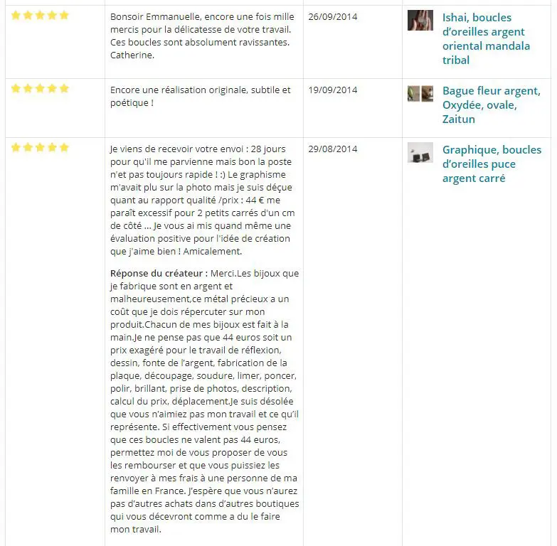 Reseñas de clientes Emmanuelle Guyon