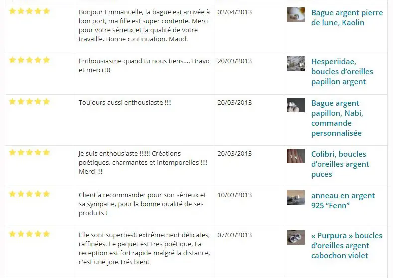 Comentarios de ventas alm