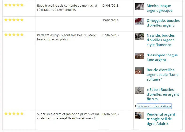 Comentarios de ventas alm