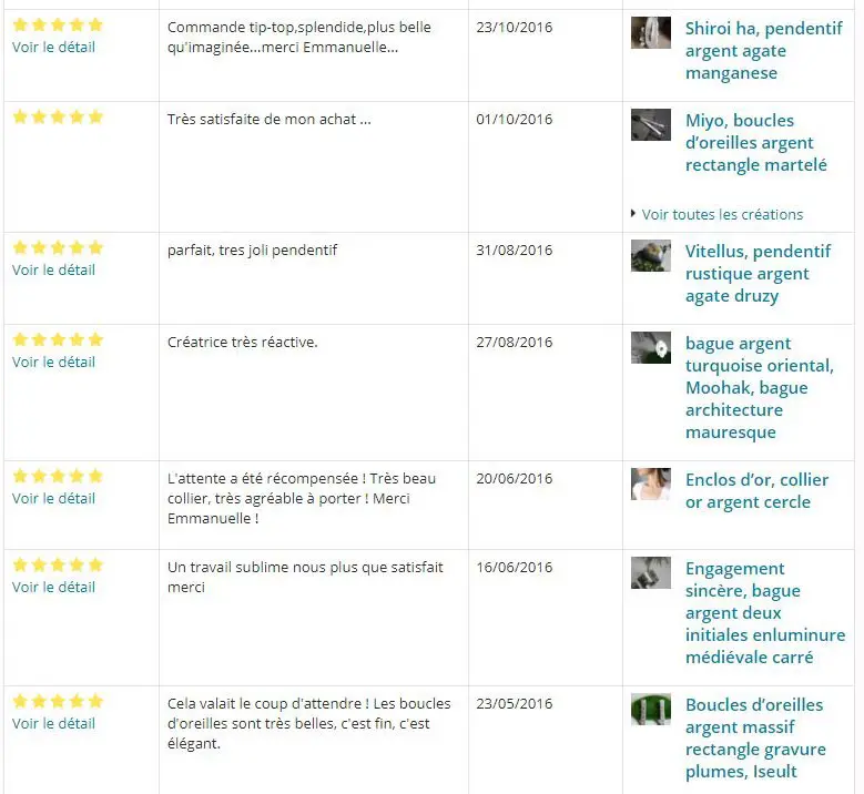 Comentarios de ventas