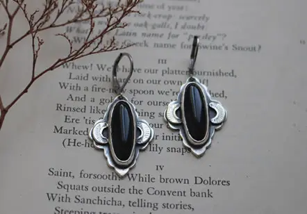 Aretes Luna de ónix