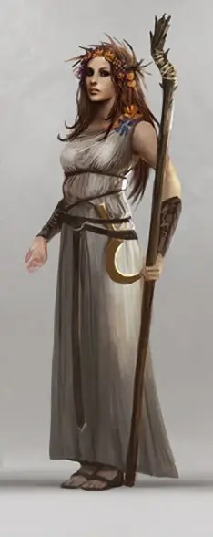 Representación romántica de una druidesa celta.