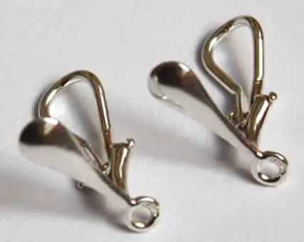Cierres de aretes para orejas sin perforar en plata de ley