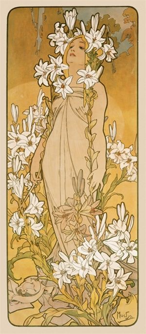 Cuadro Las Flores: Lirio de Alphonse Mucha