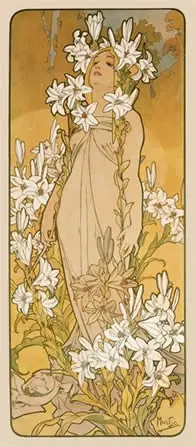 Cuadro Las Flores: Lirio de Alphonse Mucha