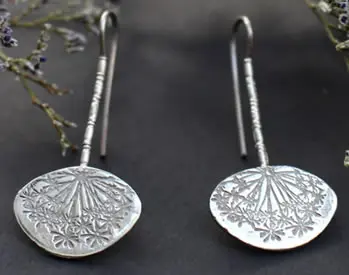Aretes diente de león de plata