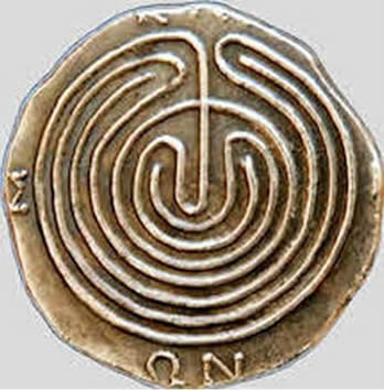 Moneda cretense emitida por la ciudad de Cnosos.