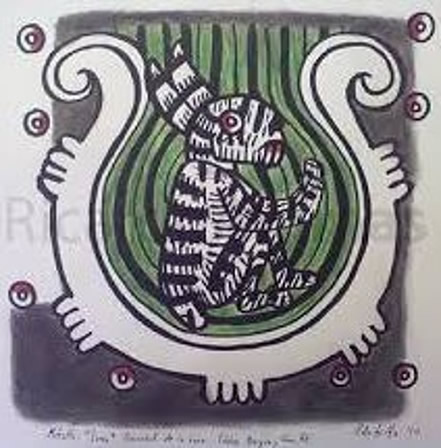 Glyphe del conejo en la luna del códice azteca Borgia