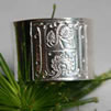 Medieval illumination, one square middle ages illumination initial ring in sterling silver