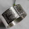 Sincere commitment, medieval illumination initials ring in silver