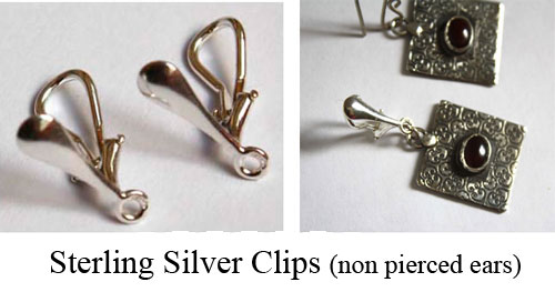 Aretes clip de plata de ley para orejas no perforadas