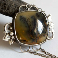 A la sombra del pino, pulsera bosque costero en plata y ágata amethyst sage