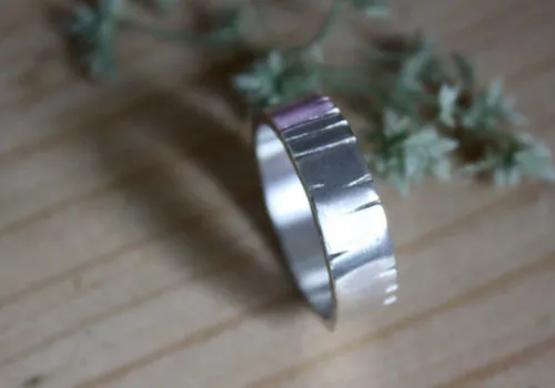 Abedul, anillo árbol de la sabiduría en plata