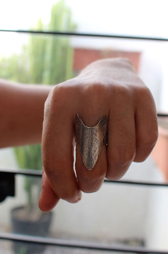 Abundancia, anillo tótem de bisonte en plata
