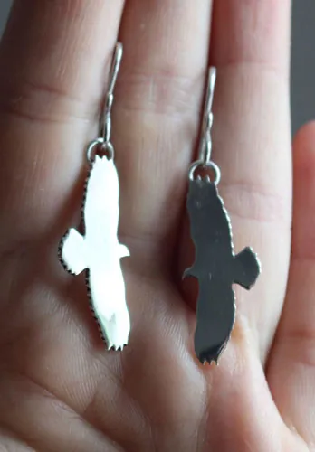 Águila, aretes ave tótem en plata