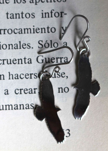 Águila, aretes ave tótem en plata