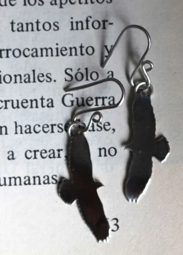 Águila, aretes ave tótem en plata
