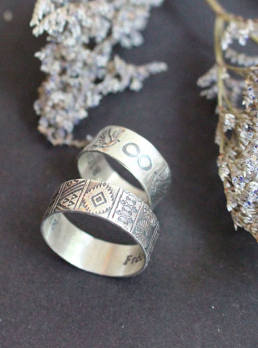 Alianzas destino, anillo naturaleza bohemia infinito en plata