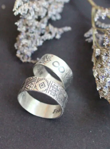 Alianzas destino, anillo naturaleza bohemia infinito en plata