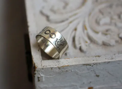 Alianzas destino, anillo naturaleza bohemia infinito en plata