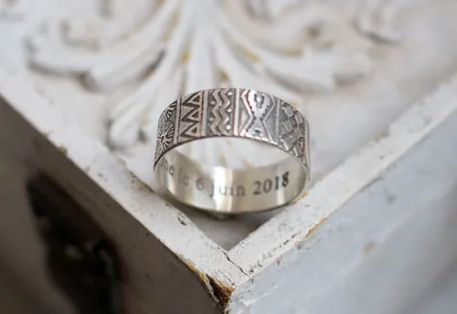 Alianzas destino, anillo naturaleza bohemia infinito en plata