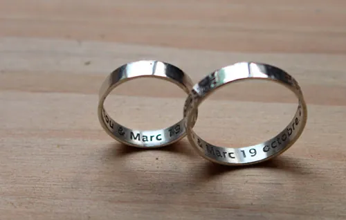 Alianzas diapasón, anillo símbolo polinesio en plata