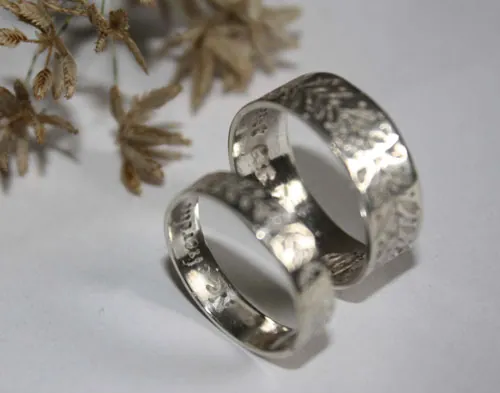 Alianzas personalizadas, anillo corona botánica en plata