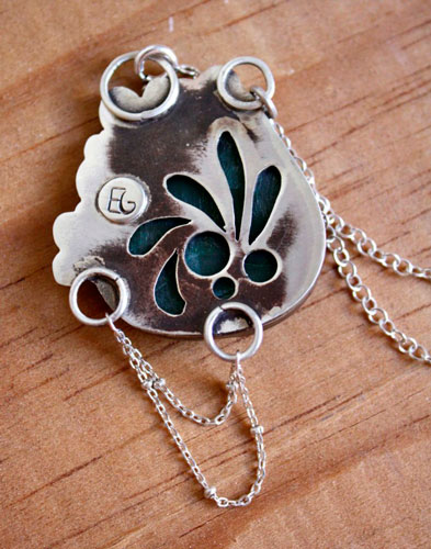 Amazona, collar exuberancia amazónica en plata y ágata verde