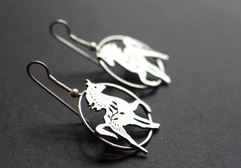Arion, Greek mythology horse earrings in sterling silver