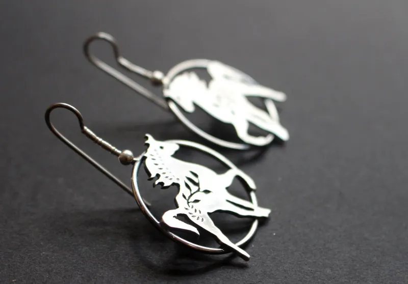 Arión, aretes caballo de la leyenda griega en plata