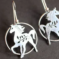 Arión, aretes caballo de la leyenda griega en plata