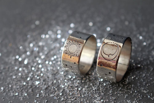 Artemisa, anillo diosa griega de la luna en plata