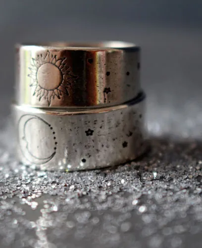 Artemisa, anillo diosa griega de la luna en plata