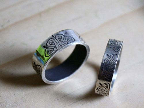 Astro divino, anillo sol maya tribal en plata