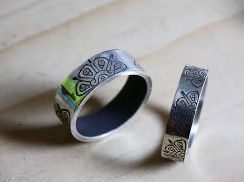 Astro sagrado, anillo sol tribal maya en plata