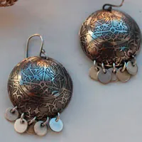 Astrolabio, aretes astronomía en plata