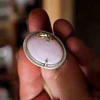 At the dawn of spring, renewal season ring in silver and pink opal