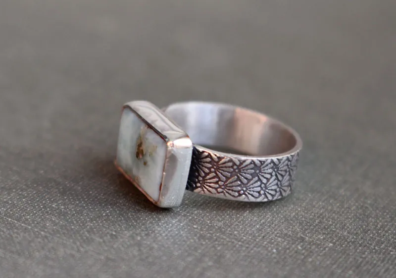 Atlántida, anillo leyenda griega en plata y larimar