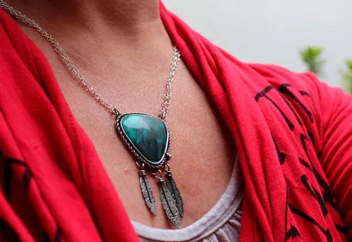 Atrapasueños, collar amerindio en plata y sonora sunrise