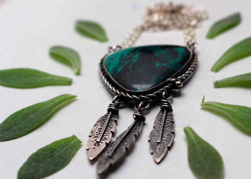 Atrapasueños, collar amerindio en plata y sonora sunrise