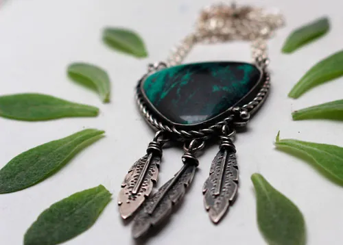 Atrapasueños, collar amerindio en plata y sonora sunrise