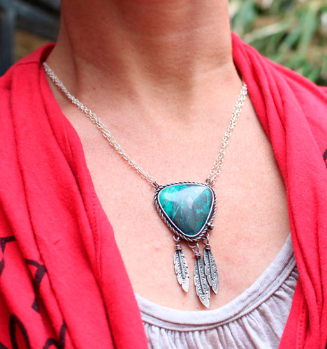 Atrapasueños, collar amerindio en plata y sonora sunrise