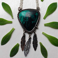 Atrapasueños, collar amerindio en plata y sonora sunrise