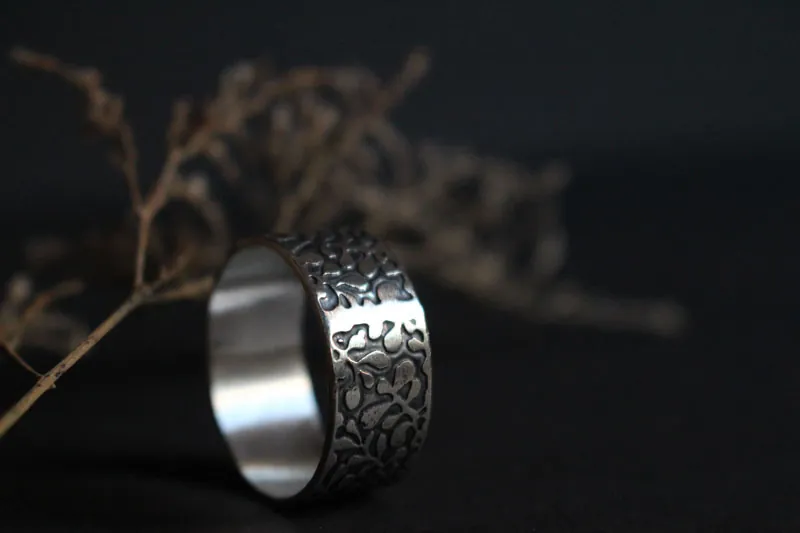 Ballet acuático, anillo de alga marina en plata