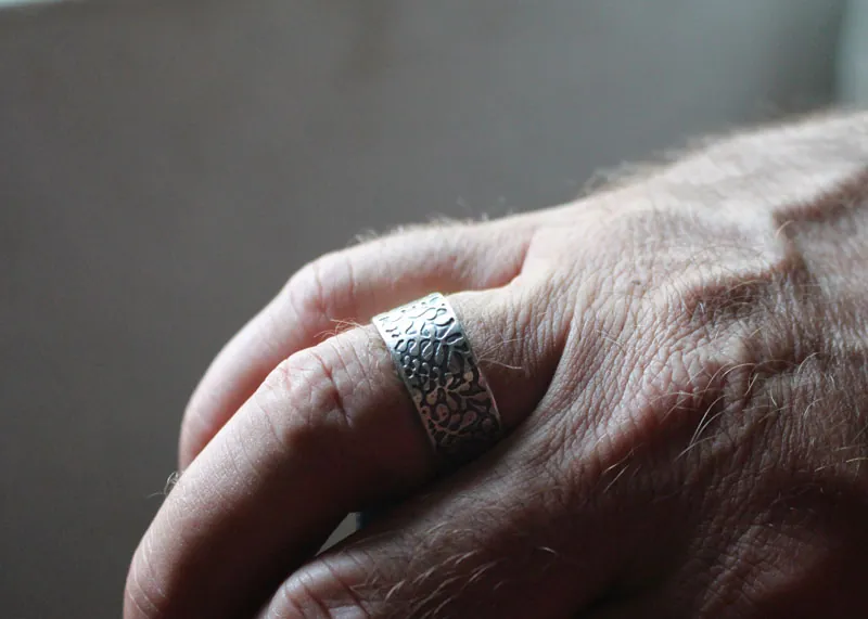 Ballet acuático, anillo de alga marina en plata