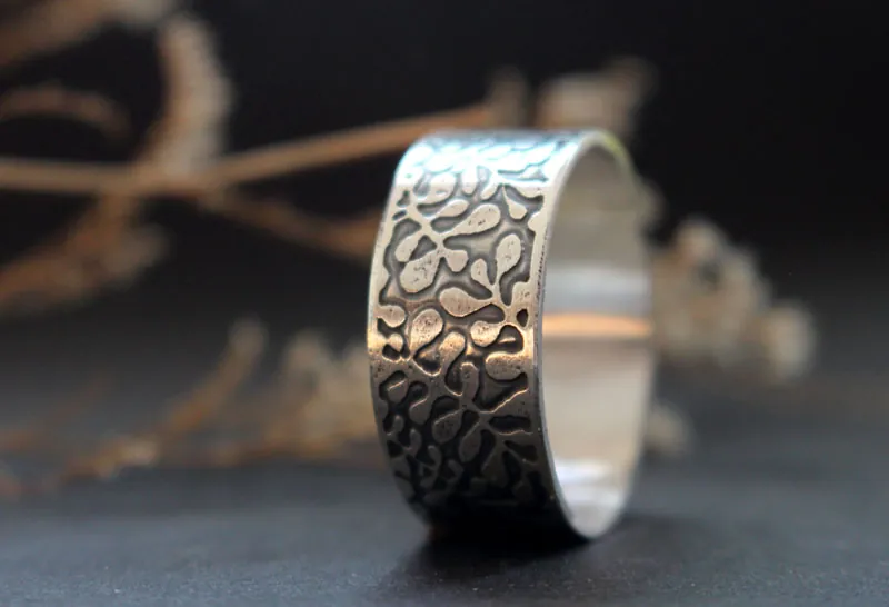 Ballet acuático, anillo de alga marina en plata