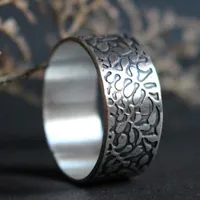Ballet acuático, anillo de alga marina en plata
