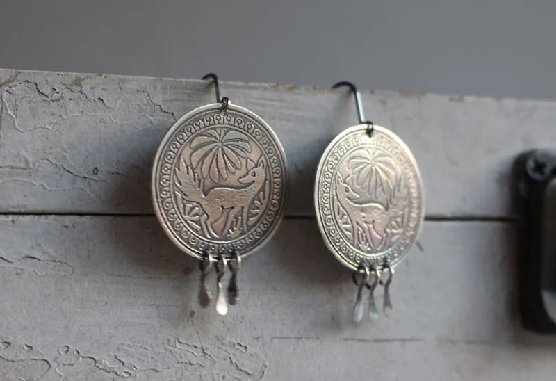 Bekuh, aretes perro mexicano en plata