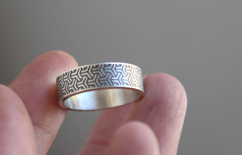 Bishamon Kikkou, anillo escama de tortuga japonesa en plata