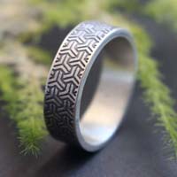 Bishamon Kikkou, anillo escama de tortuga japonesa en plata